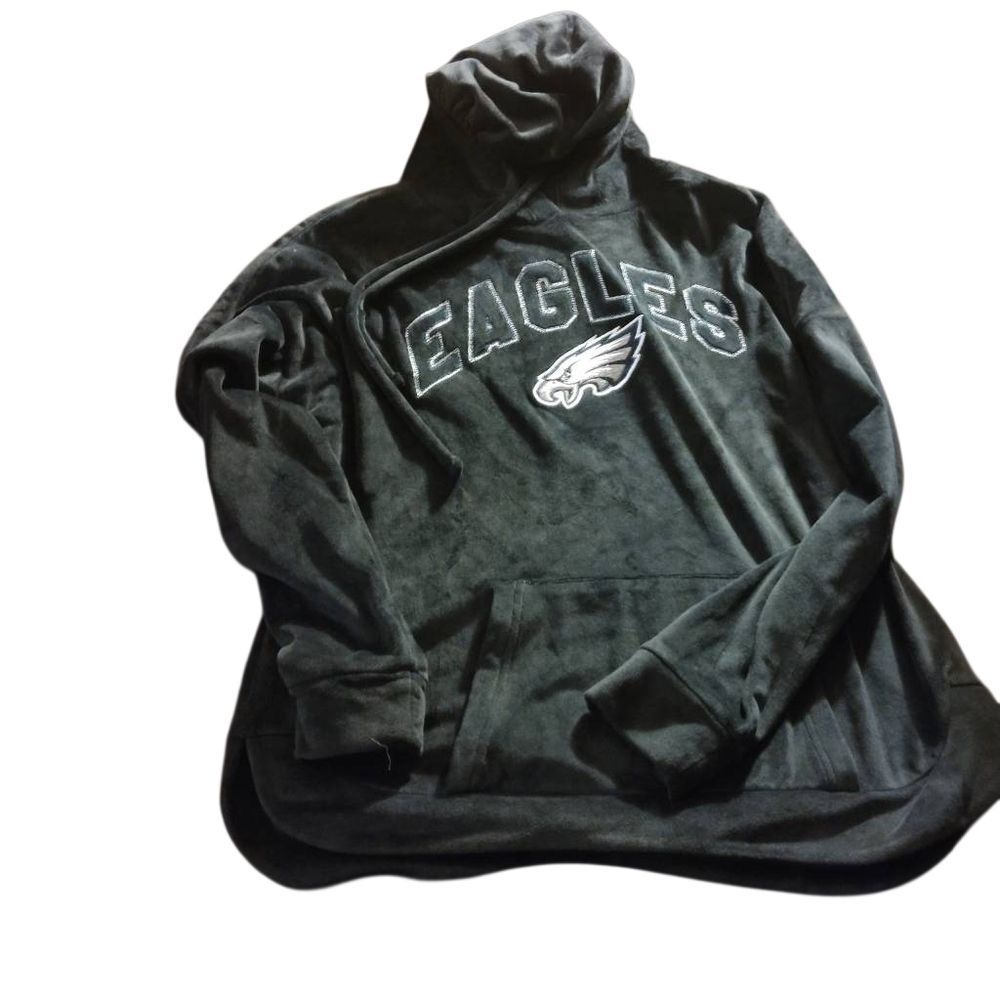 NFL Eagles Charcoal Hoodie, Velour